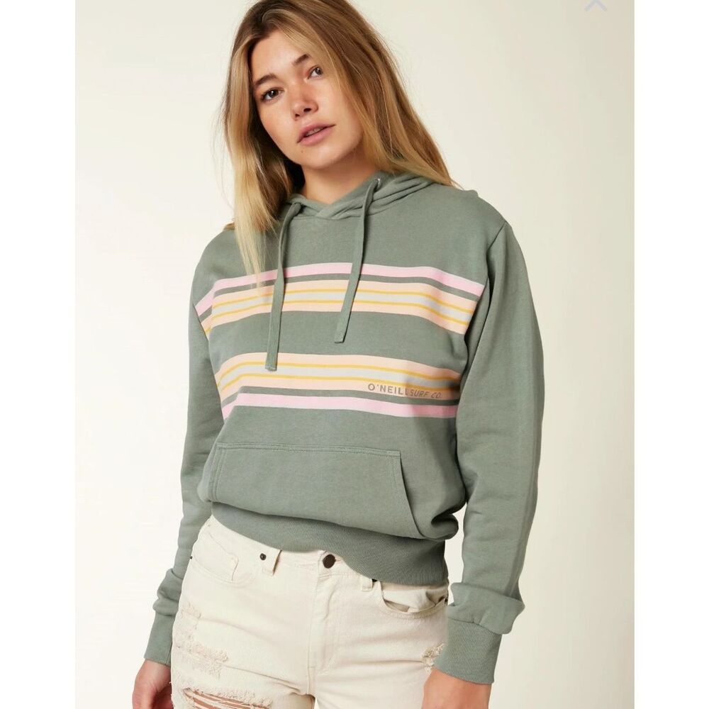 O’Neill Offshore moss green cotton striped Hoodie - S